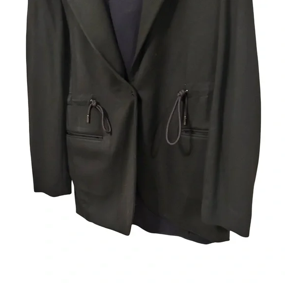 Theory Black Drape Drawstring Blazer Jacket Size Small - Picture 7 of 9